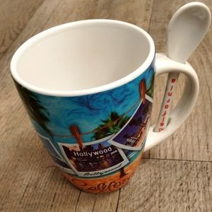 California Beach Souvenir Coffee Mug with Spoon perfect for mug collectors